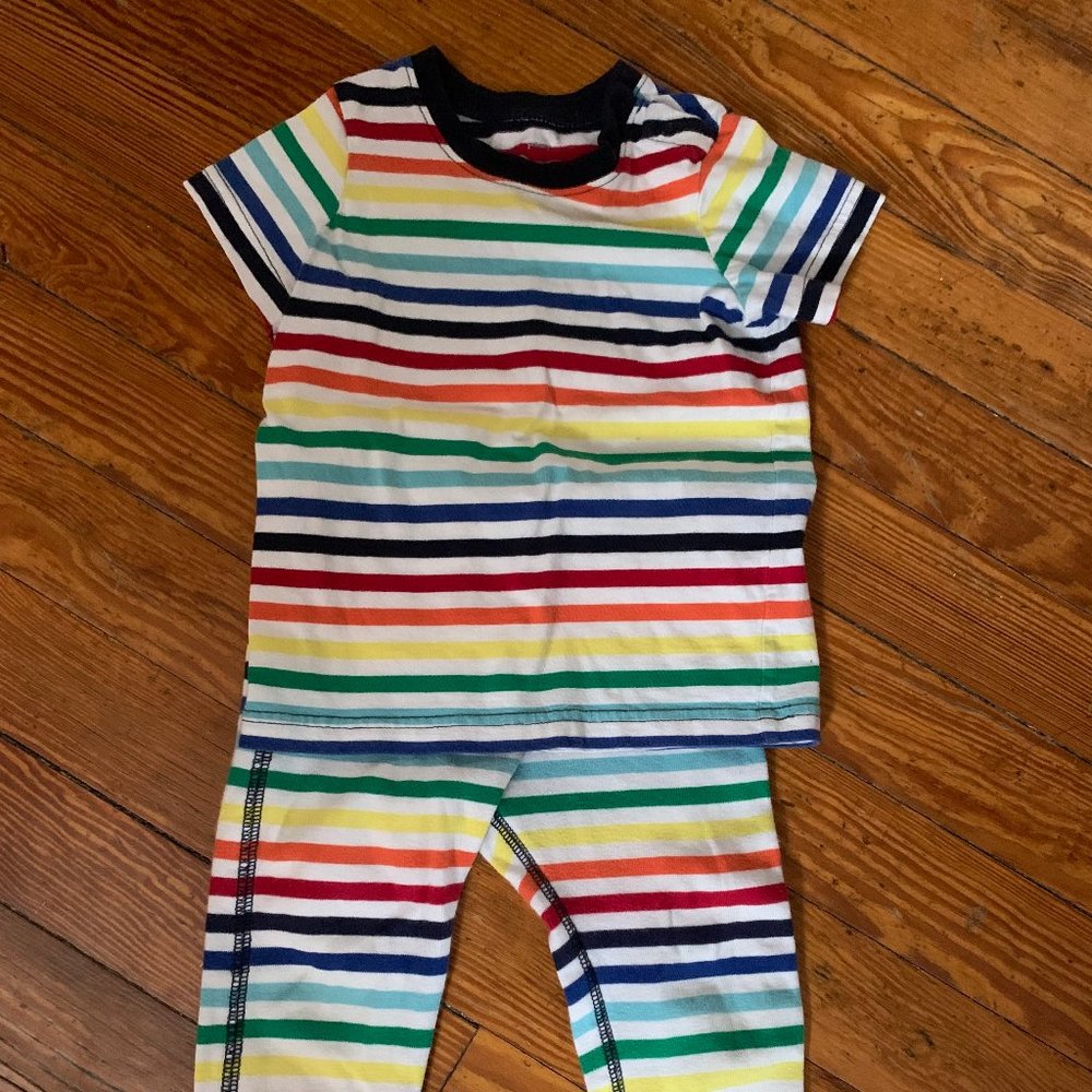 Primary Rainbow Stripe Pajamas 18-24 Months